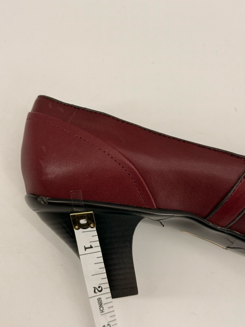 Softspots Burgundy Leather Mary Jane Pumps 9.5 Low Block Heel Grannycore Cottage - Picture 10 of 11